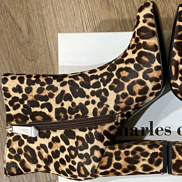 Charles David Leopard Real Calf Fur Ankle Bootie - Picture 8 of 17